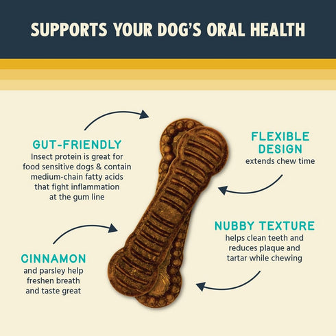 Jiminy's Dental Chew Dog Treats for Small Adult Dogs 20Ct - Poudre Pet and Feed Supply